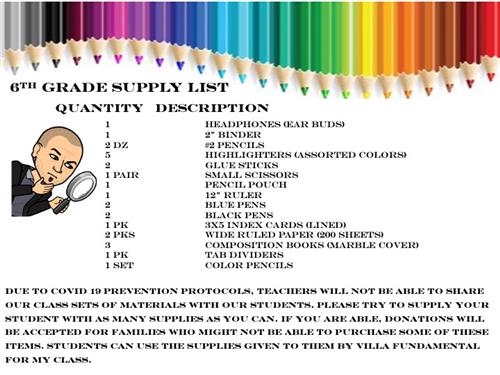 supply list